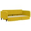Pull Out Daybed with Drawers Yellow 100 X 200 Cm Velvet