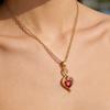 Gold Color Mom Necklace Colorful Butterfly Women Charm Red CZ Heart Musical Note Pendant Dainty Jewelry For Mather Birthday Gift