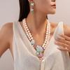 Mediaeval Style Shell Conch Jewelry Colorful Double-layer Necklace  Evening Wear