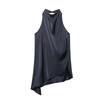 Satin Solid Color Silk Halter Neck Top + Wide Leg Pants - New European American Arrival