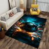 Black Soccer Ball Shining In Colorful Background Suitable for Use As an Anti-slip Game Mat for Living Room and Bedroom Sofas