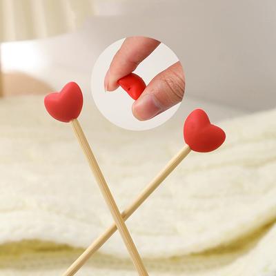 6 stuks Breinaaldpuntbeschermers Puntnaaldstoppers Hartvormige Steekstoppers Naalddoppen Breiaccessoires