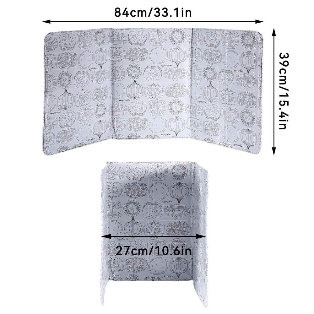 3-Sided Foldable Splatter Guard Large Space-Saving Grease Shield Easy Clean Reusable Splash Guard Restaurant