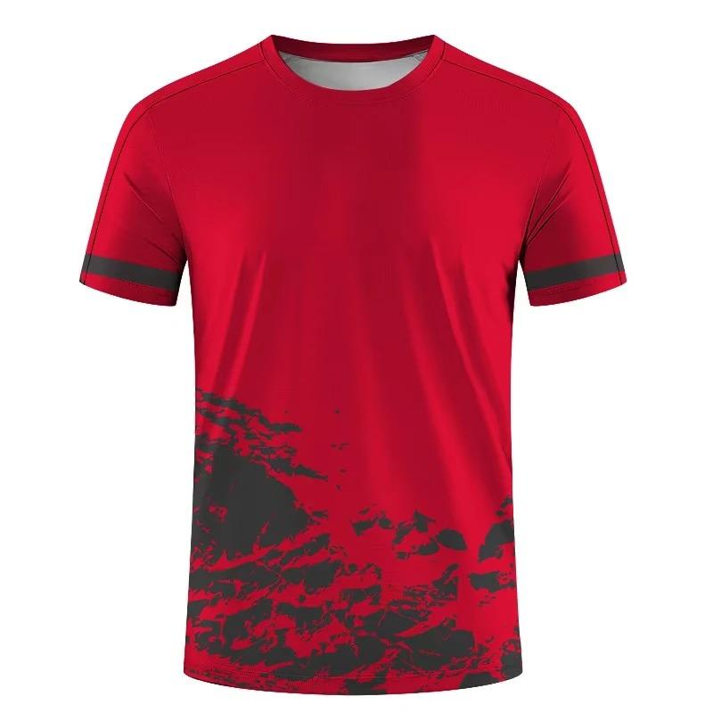 Einfache Mode Sport T-Shirts für Herren Sommer Outdoor Kurzarm Bedruckte T-Shirts Lässig Locker Laufen Fitness T-Shirts Oberteile