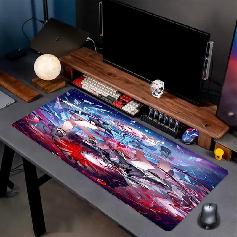 Genshin Impact Druck Mauspads, Anti-Rutsch Desktop Tastaturmatte, für PC Laptop Gaming Arbeiten Tägliche Nutzung, Cooles Festival Überraschungsgeschenk