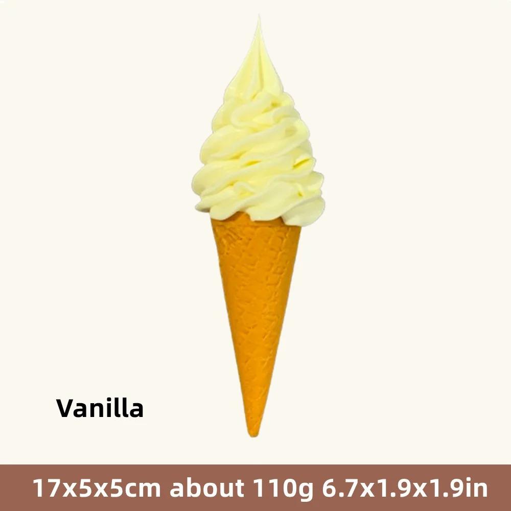 Plastikowy Model Symulujący Jedzenie Dekoracja Rekwizyt Podwójne Kolory DIY Lody Sztuczny Rożek Waflowy 17cm 6.7cala Pokaz Wideo ASMR