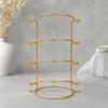Metal Display Stand with Round Base Golden Crown Holder Compact