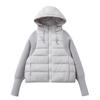 Knitted Wool Sleeve Ribbed Short Cotton Jacket Women's Autumn and Winter Hooded Thick Padded Coat Bomber Jacket
