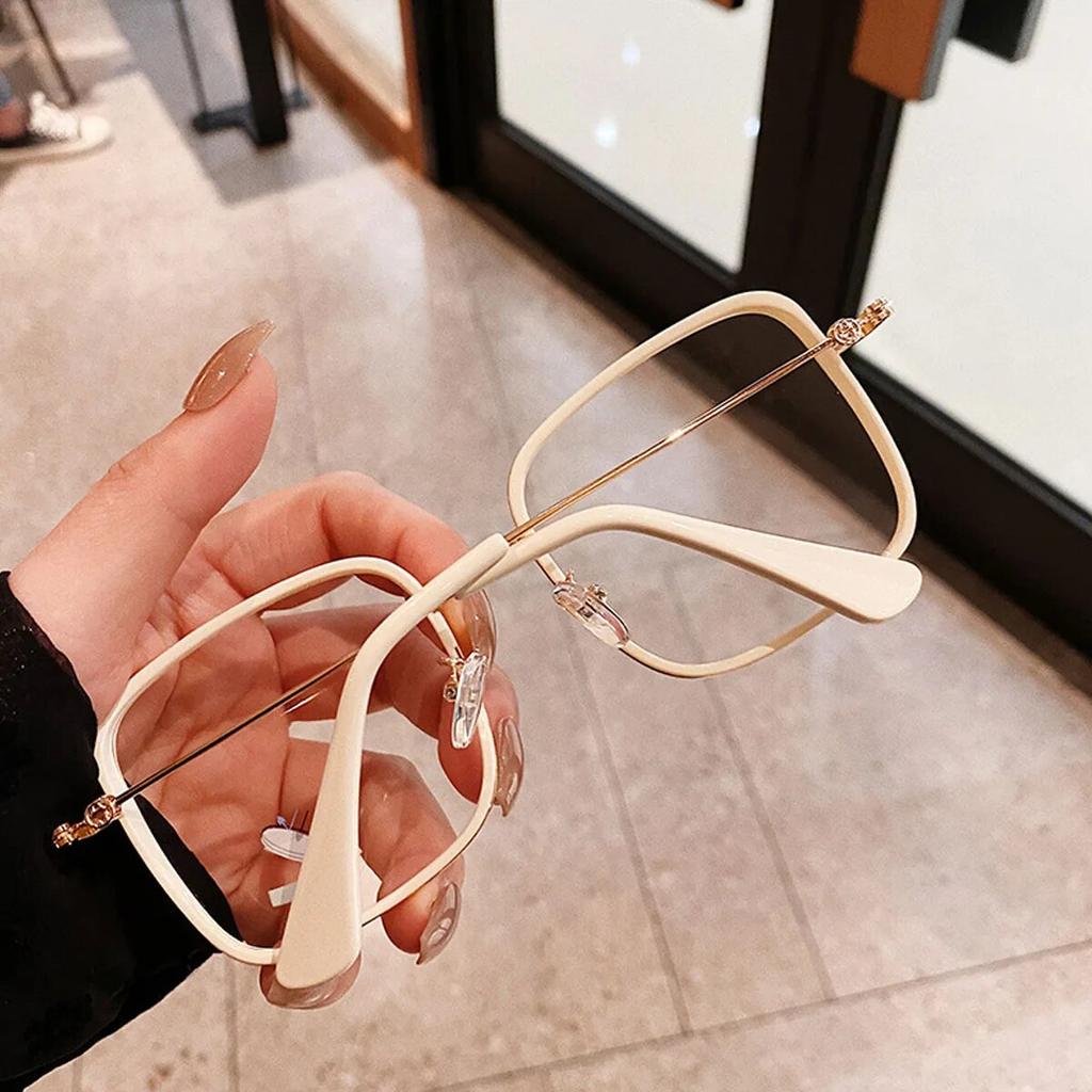 Großer Rahmen Anti-Blaulicht Myopie-Brille Übergroße quadratische Brille für Damen Computerbrille Dioptrien -0,5 -1,0 -1,5 bis -6,0
