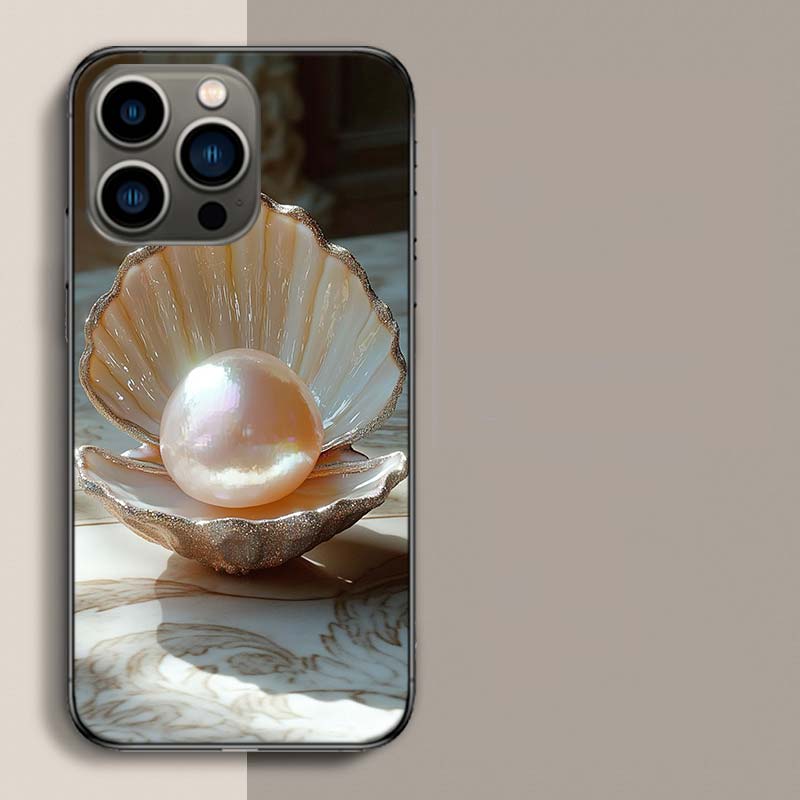 

Beautiful Open Oyster Shell Phone Case For Iphone 17 Air 15 Pro 14 Plus 16 Pro Max 17E 16E 12 13 Mini 11 Cover Cute Fundas iPhone 17