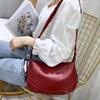 Cowhide Women Single Shoulder Crossbody Simple Multi-compartment Dumpling Bag Large Capacity Aunt Mother Bag