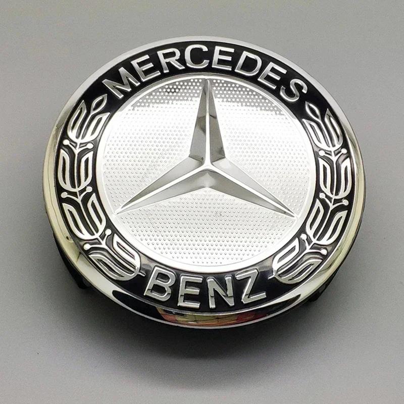 Autoaufkleber für Mercedes Benz 4 Stück für Mercedes Benz Auto Radnabenkappen Radkappen Emblem für W204 W203 W205 W124 W221 C E S GL