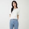 PLASTIC ISLAND Round Color Block Knit Short Sleeve Ps2Kh361