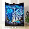 "Attack On Titan Wings of Freedom Design Flannel Blanket for Bedroom, Living Room, Sofa, and Nap Sofas"
