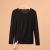 Plus Size Modal Long-Sleeve Loose Fit Round Neck T-Shirt for Women
