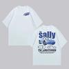 Novas Camisetas de Casal com Estampa do Relâmpago McQueen e Sally McQueen e Sally Algodão Puro Manga Curta Masculina e Feminina