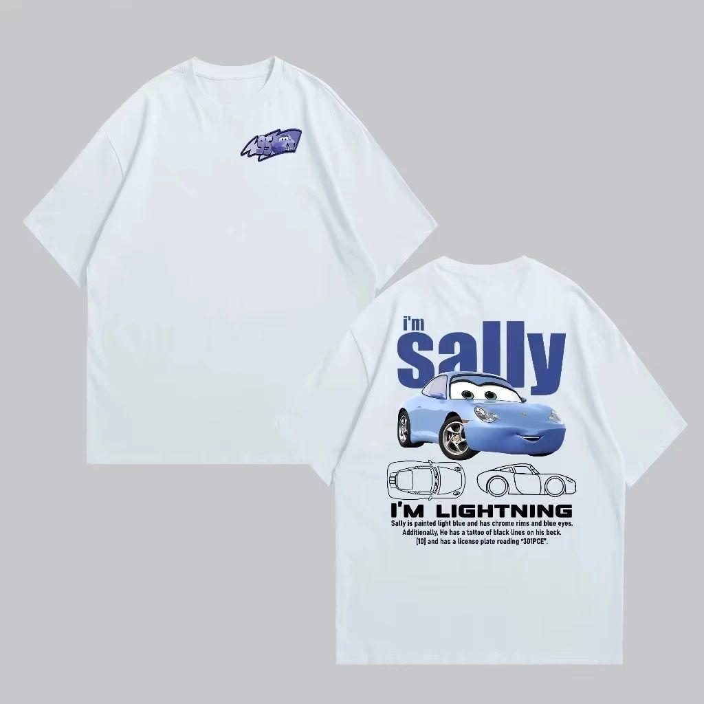 

New Lightning McQueen and Sally Print Couple T-shirts McQueen and Sally Pure Cotton Short-sleeved Men s and Women s XXXXL