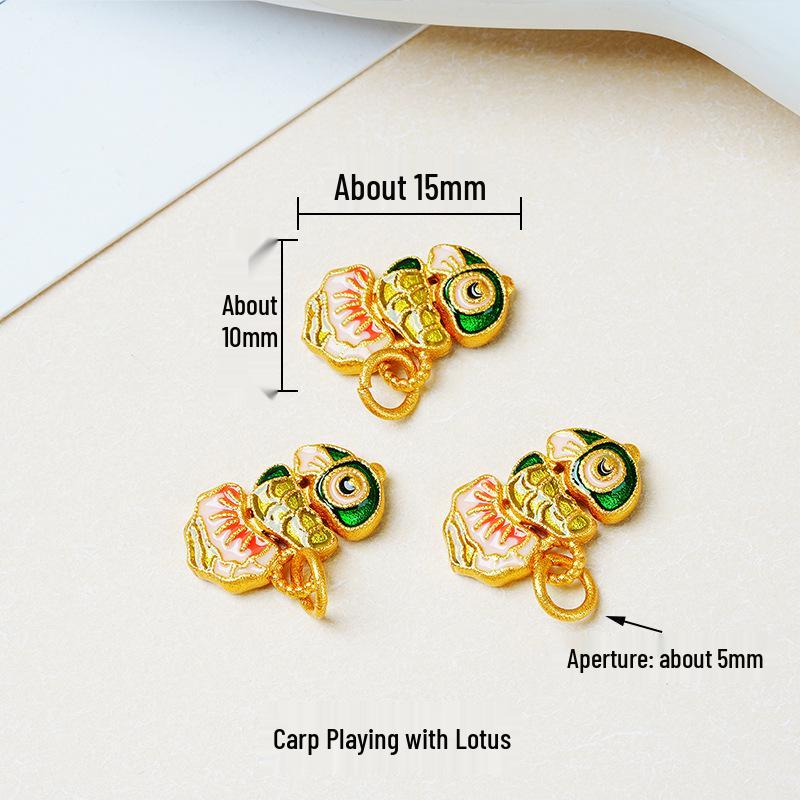 Year of the Horse Sand Gold Non-Fading Drip Oil Beaded DIY Bracelet and Jewelry Accessories.