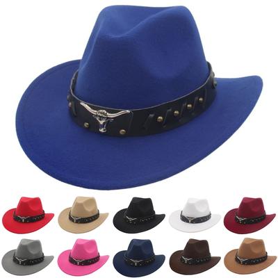 Bull Head Accessories Cowboy Bent Edge Top Hat Bent Eaves Ethnic Style Hat