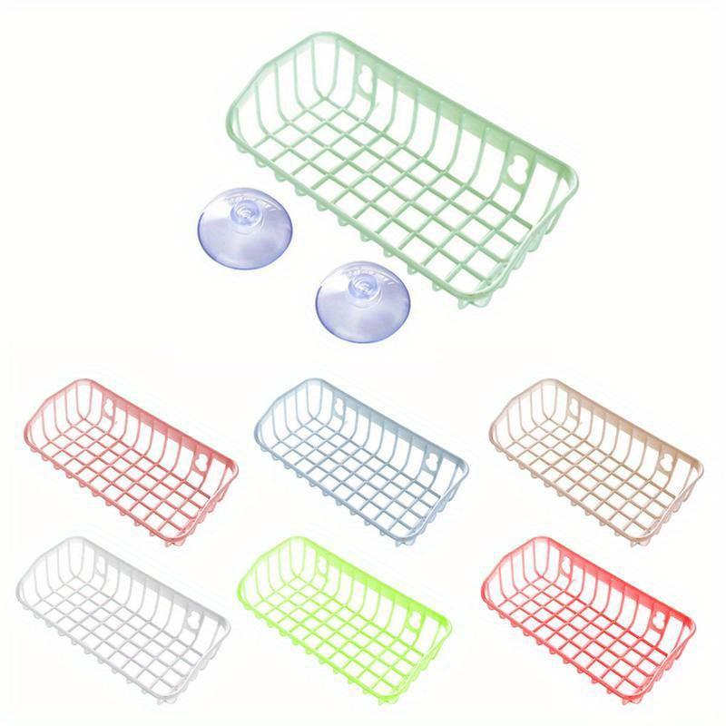 2pcs Simple Sink Drain Basket Kitchen Storage Rack with Suction Cup Bathroom Shelf Home Decoration Organizer Kitchen Gadgets