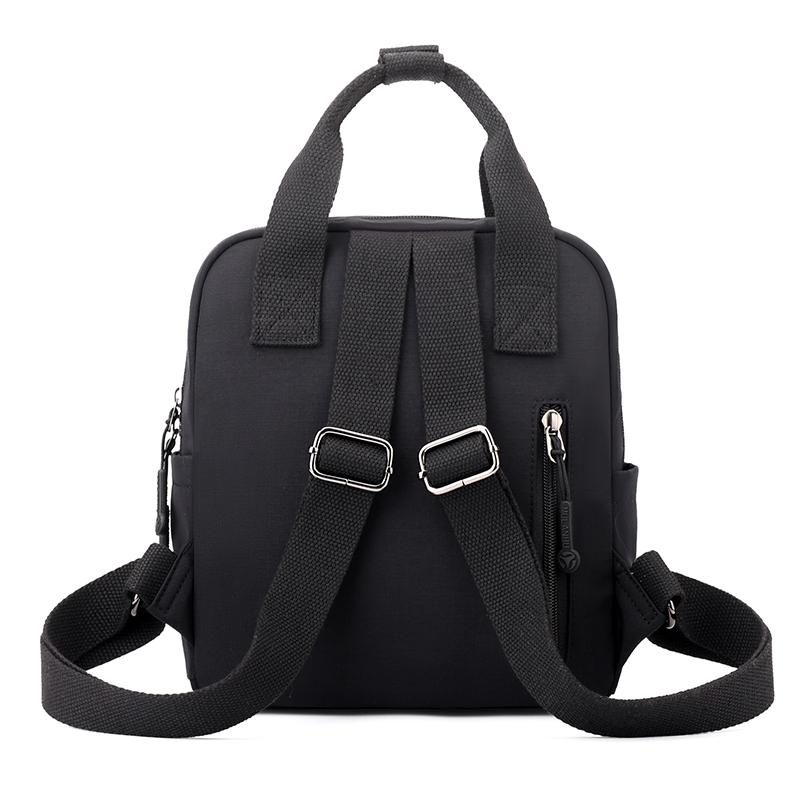 Nylon Backpack Women's Schoolbag Solid Color Small Handbag Travel Lightweight Backpack