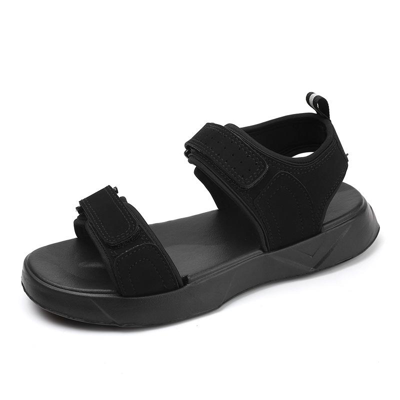 

Пляжные сандалии мужские летние новые спортивные легкие тапочки на липучках можно носить вне машины мужские тапочки 39 чёрный