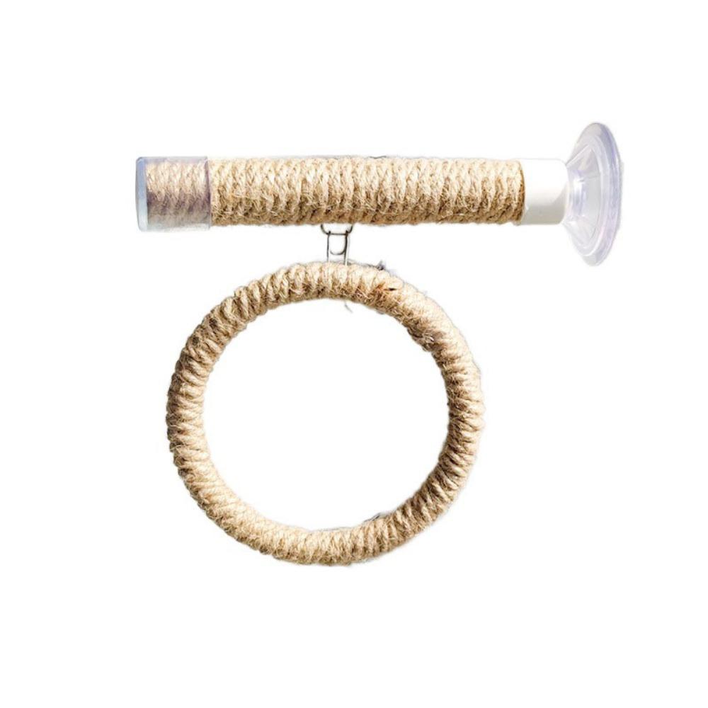 Linen Rope Bird Toy Swing Set Suction Cup Bird Claw Beak Grinding Bar  Climbing Exercise