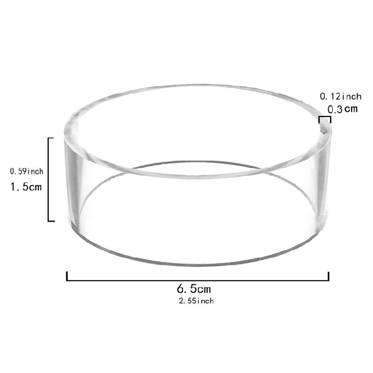 Runde Kunststoff-Ausstellungsständer Acryl-Ausstellungsständer Klare Kreis-Halter Klare Acryl-Stützbasis-Rack für Golfball