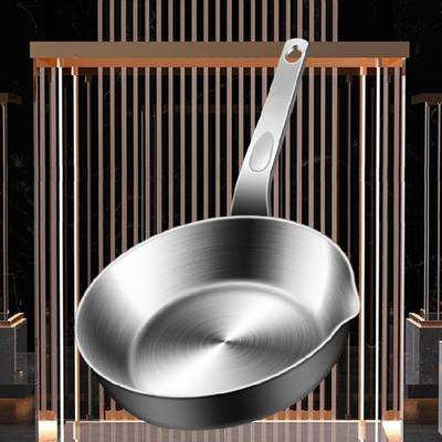 Frigideira Mini Portátil Cabo Ergonômico Aço Inoxidável Frigideira para Ovos Eficiente em Espaço Utensílios de Cozinha