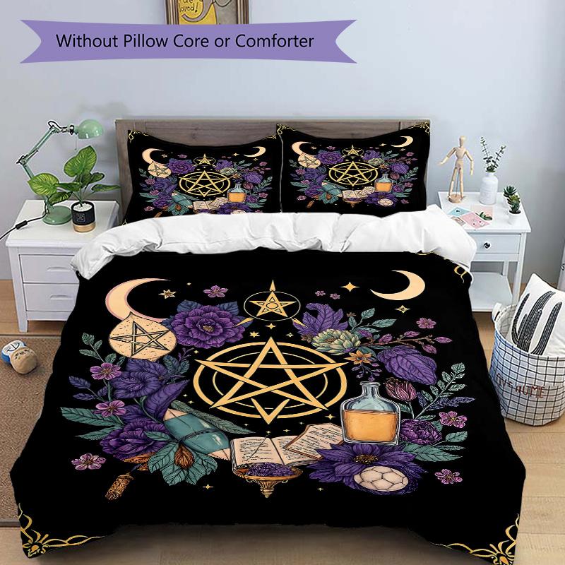 3pcs Flower Art Bedding Set, Including Soft and Comfortable Home Bedroom Fabric N033 135x200cm