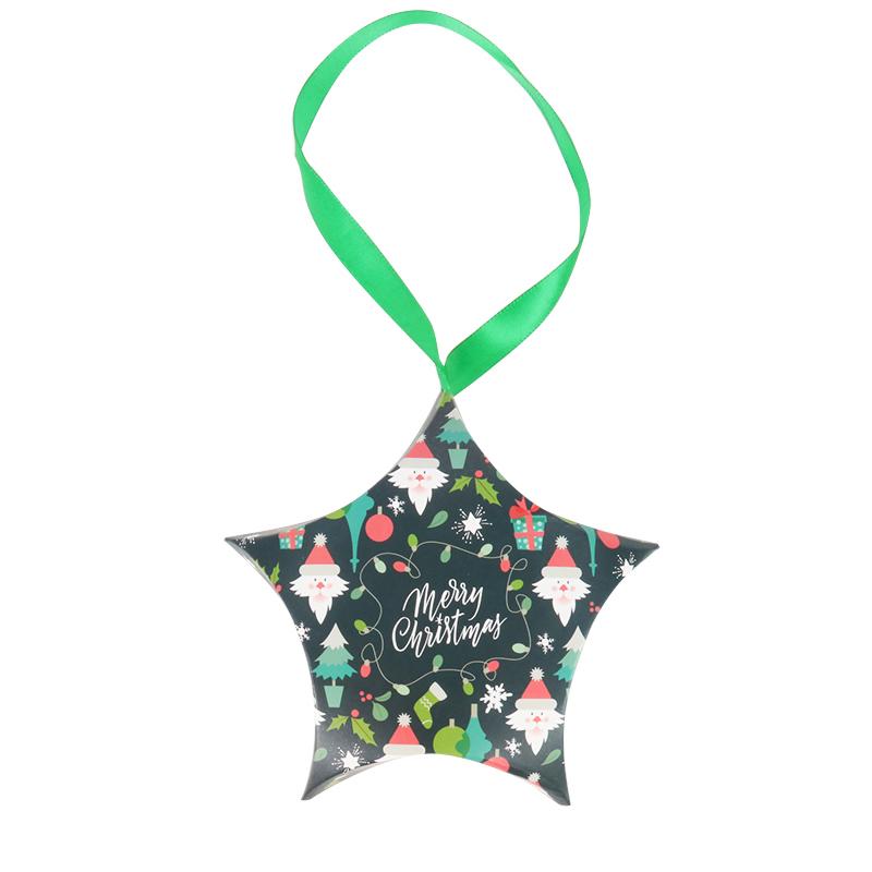 8pcs Star Shape Christmas Candy Box DIY Paper Treat Gift Boxes with Ribbon Merry Christmas Boxes Bag for Home New Year Navidad