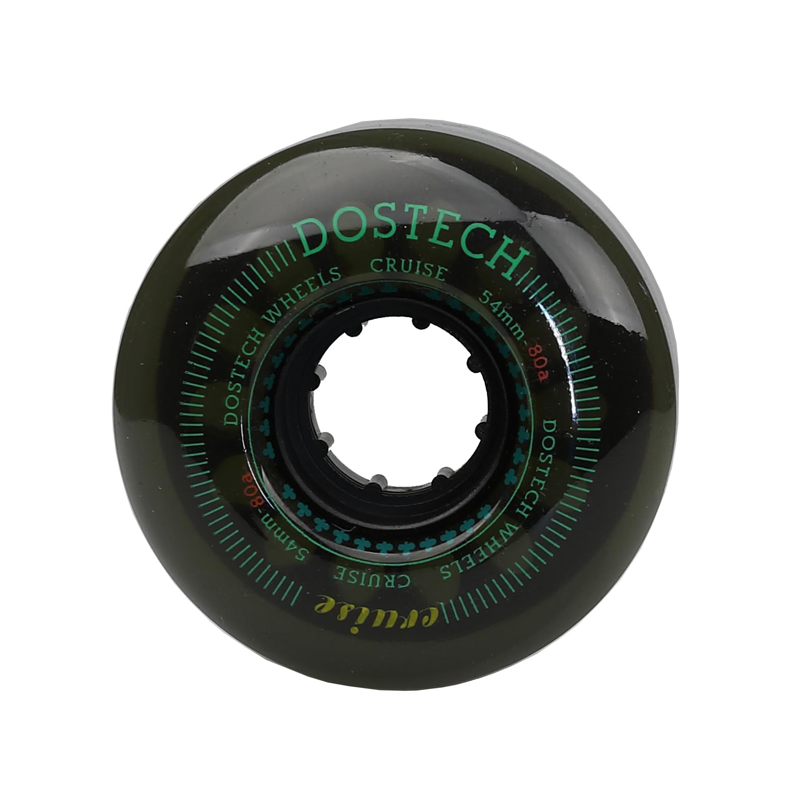 

DOSTECH Cruise Clear 80a Skateboard Wheels, Black, 54mm, (Soft Wheels)