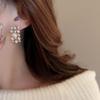 Retro Pearl & Diamond-Inlaid Necklace with Stud Earrings - Elegant Courtly Design for Women