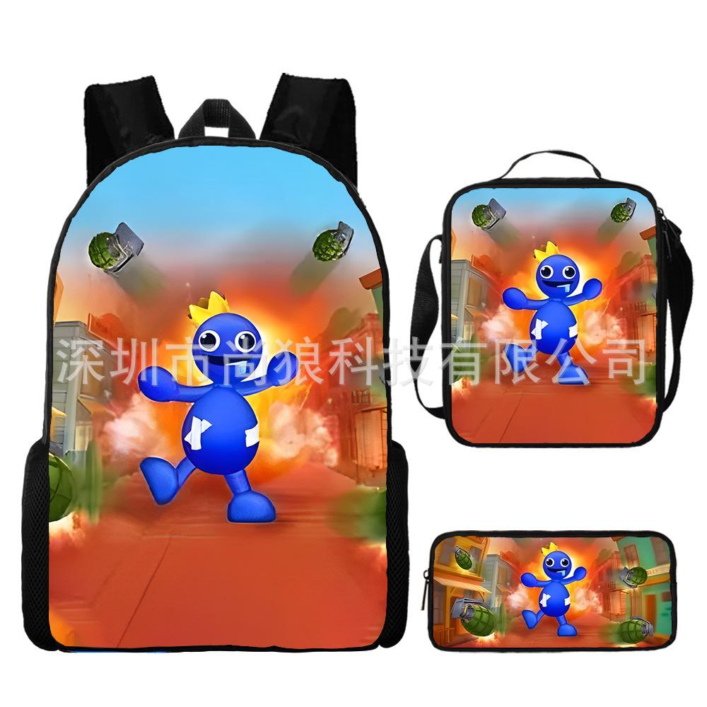 Rainbow Friends Rainbow Friends Student School Bag Digital Printed Oxford Cloth Backpack Satchel Pencil Case