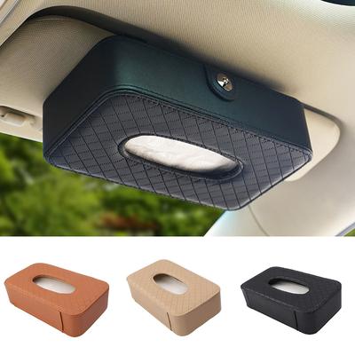Leder-Serviettenbox für Sonnenblende, zum Aufhängen, Auto-Maskenhalter, Schattierungstaschentuch-Organizer, Auto-Aufbewahrung, Dekoration, Bastelornament