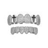 Hot Selling Cross Vampire Fangs Dental Grillz Full Paved Zircon Real Gold Plated Hip Hop Halloween Teeth Jewelry