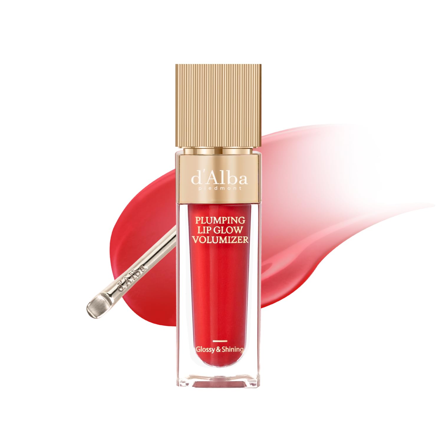 Aufpolsternder Lip Glow Mood Volumizer Feuchtigkeitsspendender getönter Lipgloss Hypoallergener Lip Plumper [d'Alba Official] d'Alba (Rubinrote Rose)