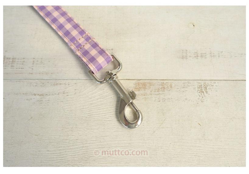 MUTTCO DIY Soft Purple Plaid Dog Collar & Leash Set UDL-101