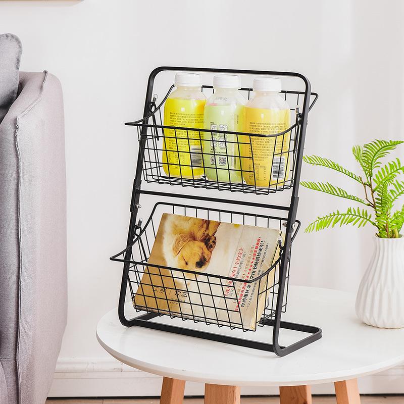 Kitchen Vegetable Storage Shelf Black Floor To Ceiling Multi-layer Vegetable Rack Household Vegetable and Fruit Storage Basket
