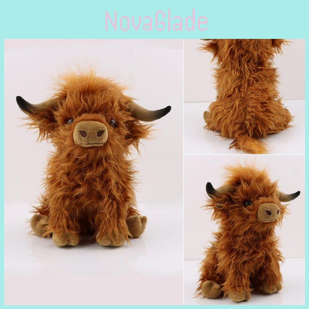 Scottish Highland Cow Plush Toy Soft And Skin Friendly Simulation Doll For Kids 9.8in Long-haired Gift
