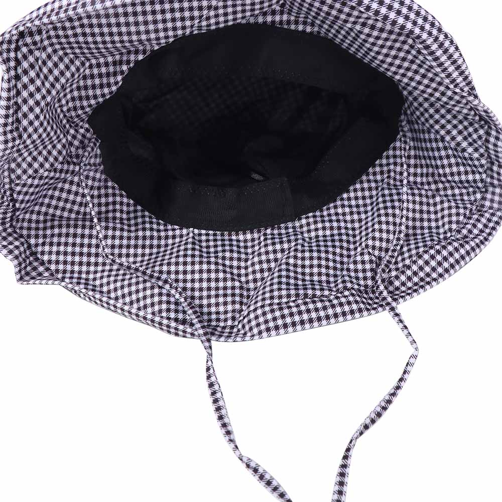 Korean Style Drawstring Bucket Hats Summer Fisherman Hat Fashion Plaid Sun Hats  Travel