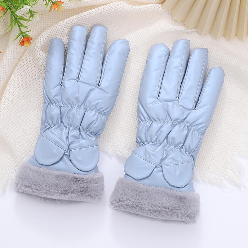 

Лыжные перчатки зимние теплые женские флисовые утолщенные ветрозащитные для холодной погоды сенсорные one size fits all синий