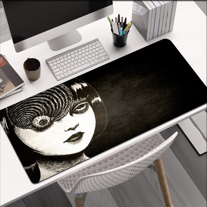 Junji Ito Xxl Mouse Pad Gaming Accessories Keyboard Alfombrillas De Ratón Soft Computer Desk Mat Pc Gamer Cabinet Mousepad Large