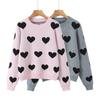 Women's Fashion Jacquard Heart Knit Sweater