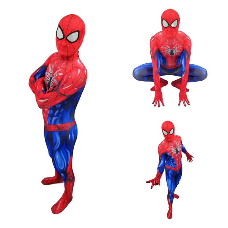 Spiderman Armor Mk Iv Jumpsuit Spiderman Cosplay Costume Halloween Kids Adult