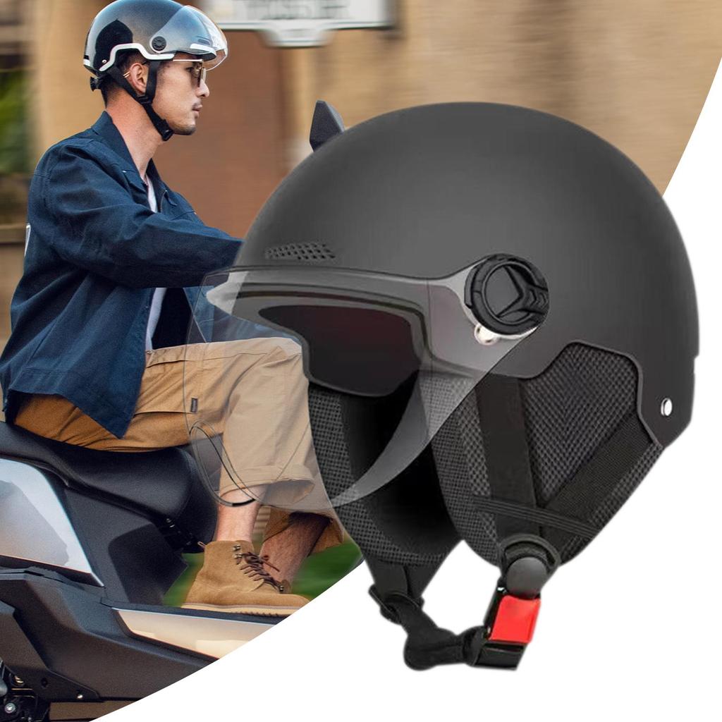 Motorcycle Helmet for Men Women Bicycle Helmet Breathable Anti-UV Ear Protection Safety Hat Electric Scooter Riding Helmet