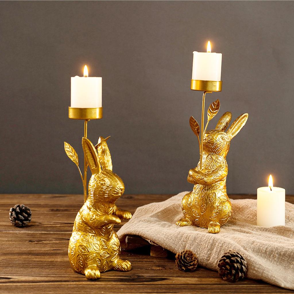 Easter Bunny Candlestick Decoration, Vintage Candlestick Base, Candlestick Table Gift Crafts