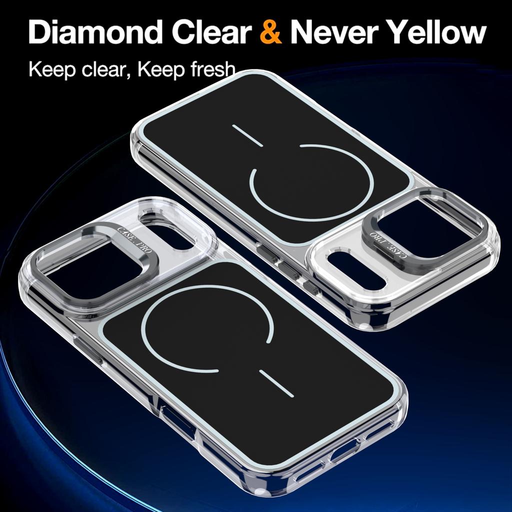 Luxury for Magsafe Magnetic Clear Colorful Border Case For iPhone 17 Pro Max Air 16 15 14 Plus 13 12 11 Wireless Charge Cover