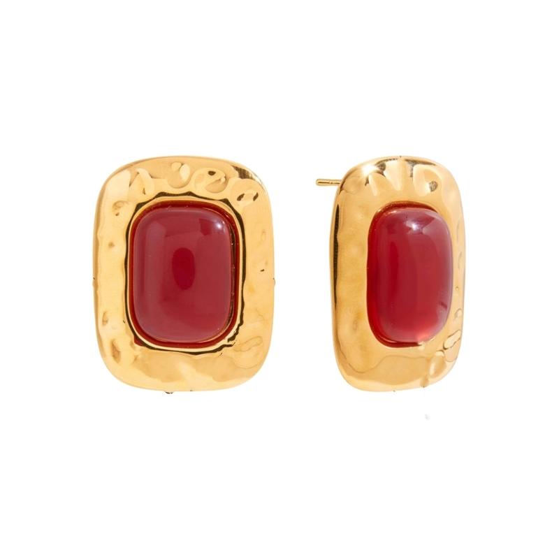 

Artisanal Hammered Texture Earrings Stainless Steel Resin Blend Lightweight Allergy Resistant Versatile Style Everyday Wear Accessory