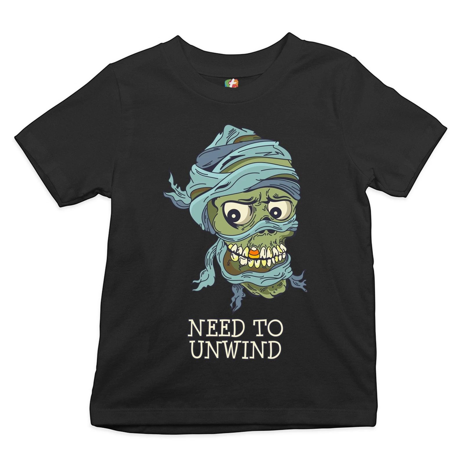 

Need to Unwind Youth kids boys T-Shirt Funny Halloween Zombie Trick-or-Treat Kids 100